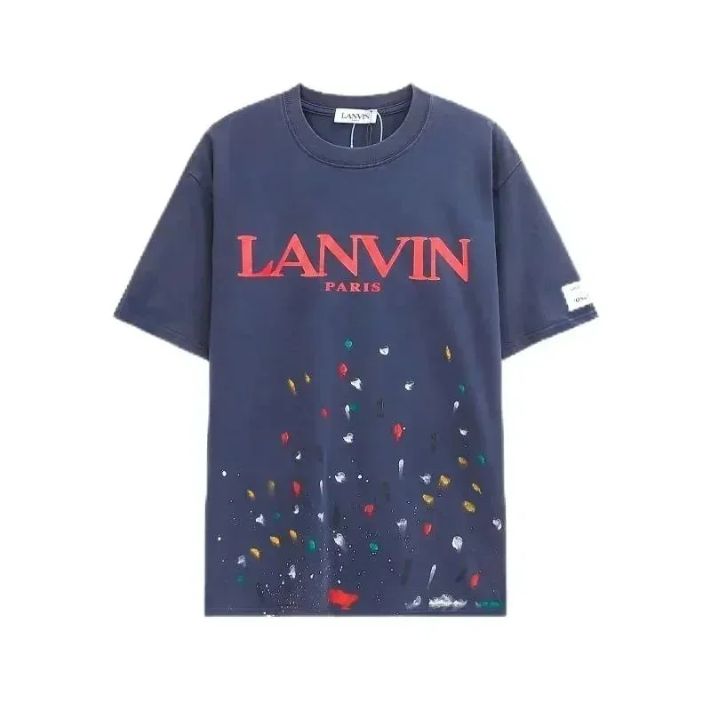 Lanvin Lanvin Paris Paint Splatter T-Shirt Navy Navy - 1