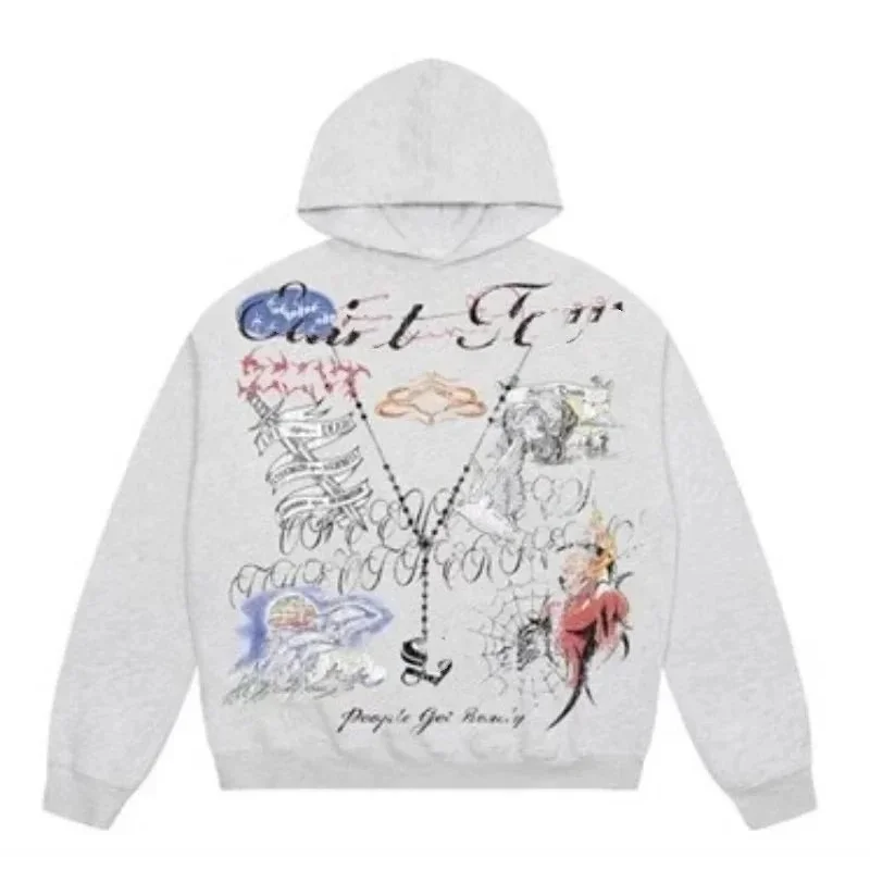Other Unisex Grey 'People Get Ready' Hoodie Grey - 1