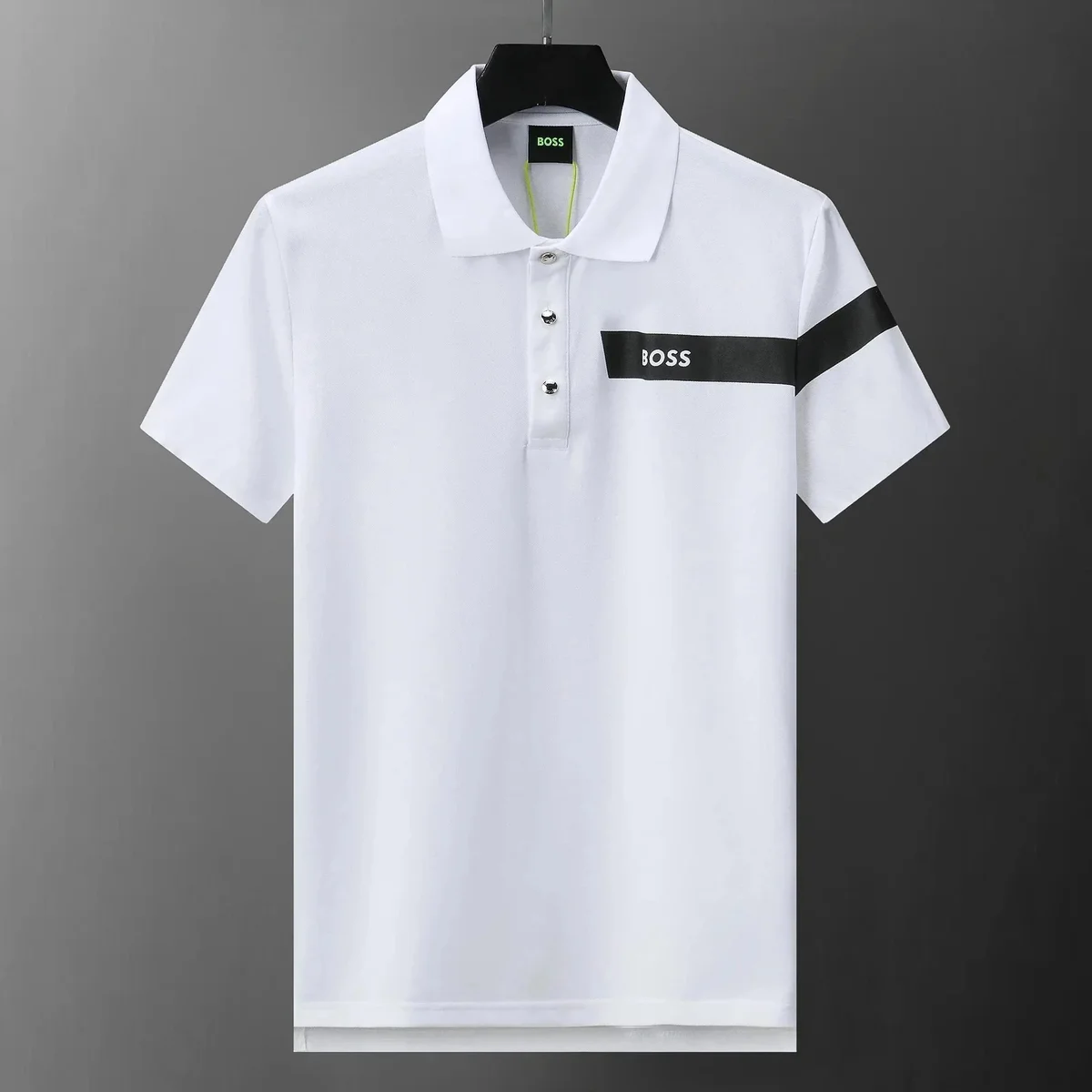 Hugo Boss HUGO BOSS White with Black Stripe Polo Shirt White - 1