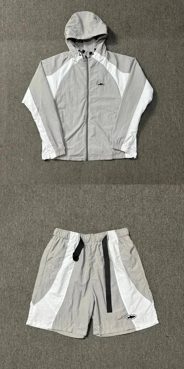 Other Unisex Grey & White Panelled Tracksuit Set Grey - 1
