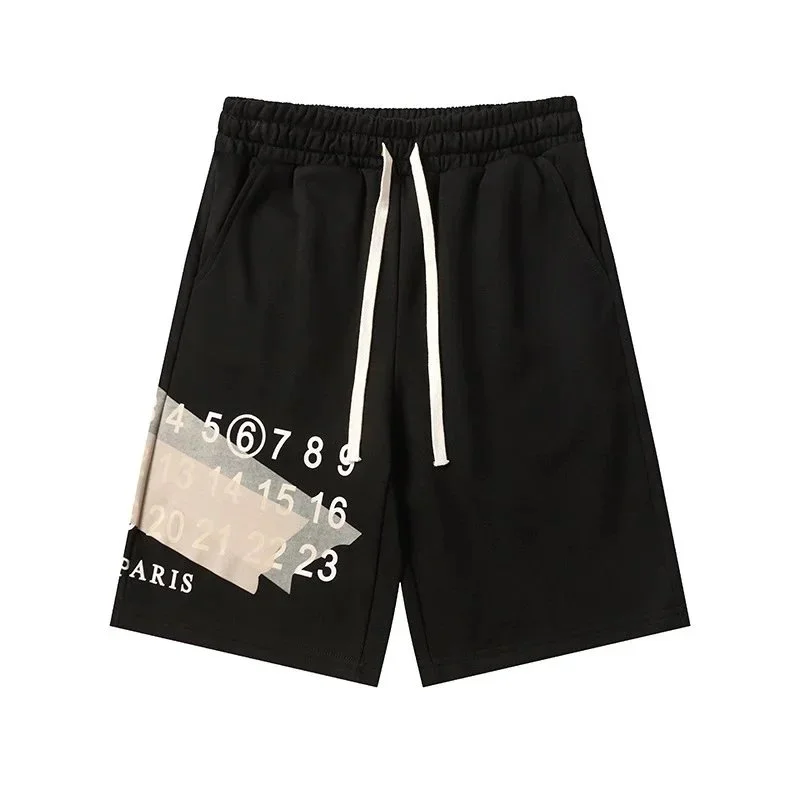 Maison Margiela Maison Margiela Replica Black Paris Print Shorts Black - 1