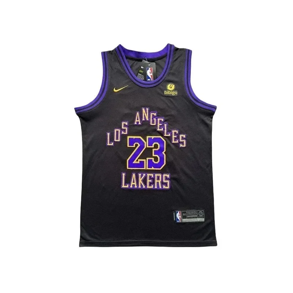 Jordan Nike Air Jordan Icon Edition Los Angeles Lakers Jersey Black Purple Black - 1