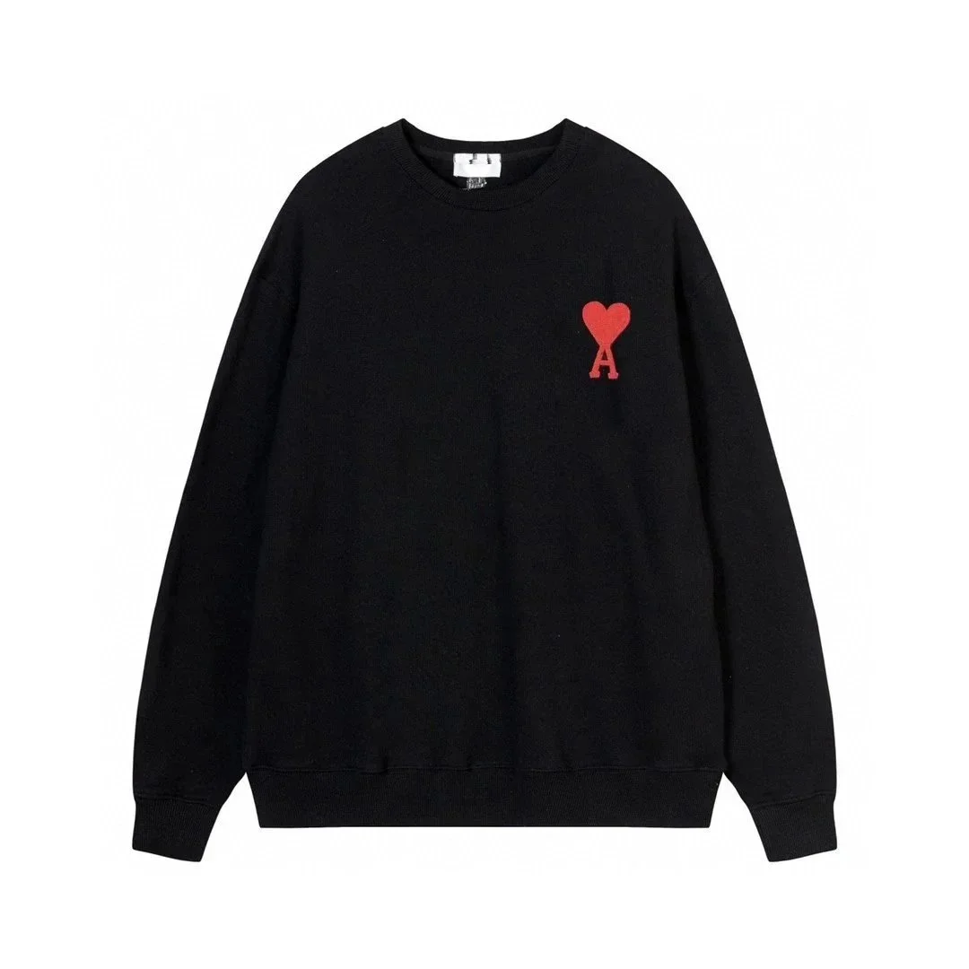 Ami Paris Ami Paris Ami de Coeur Heart Logo Black Sweater Black - 1