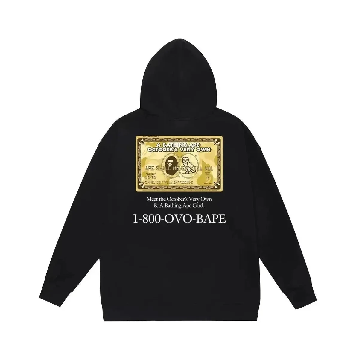 A Bathing Ape BAPE BAPE STA Black Gold Card Hoodie Black - 1