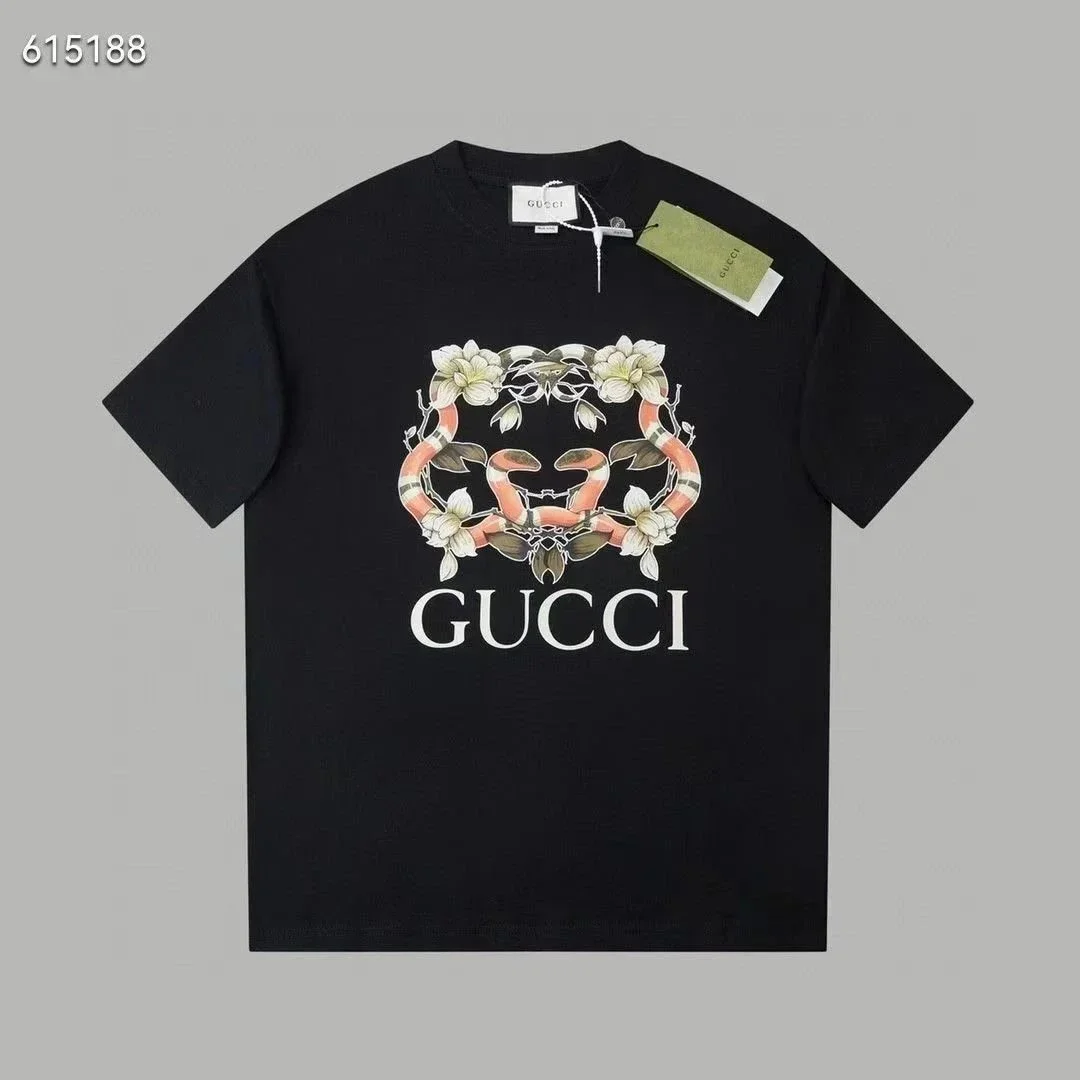 Gucci Gucci Snake Print T-Shirt Black Black - 1