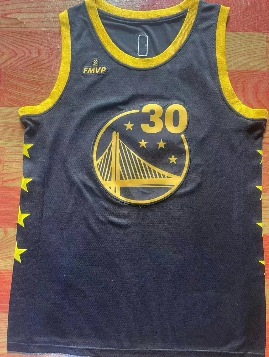 Other Golden State Warriors #30 Jersey Black/Yellow Basketball Top Black - 1