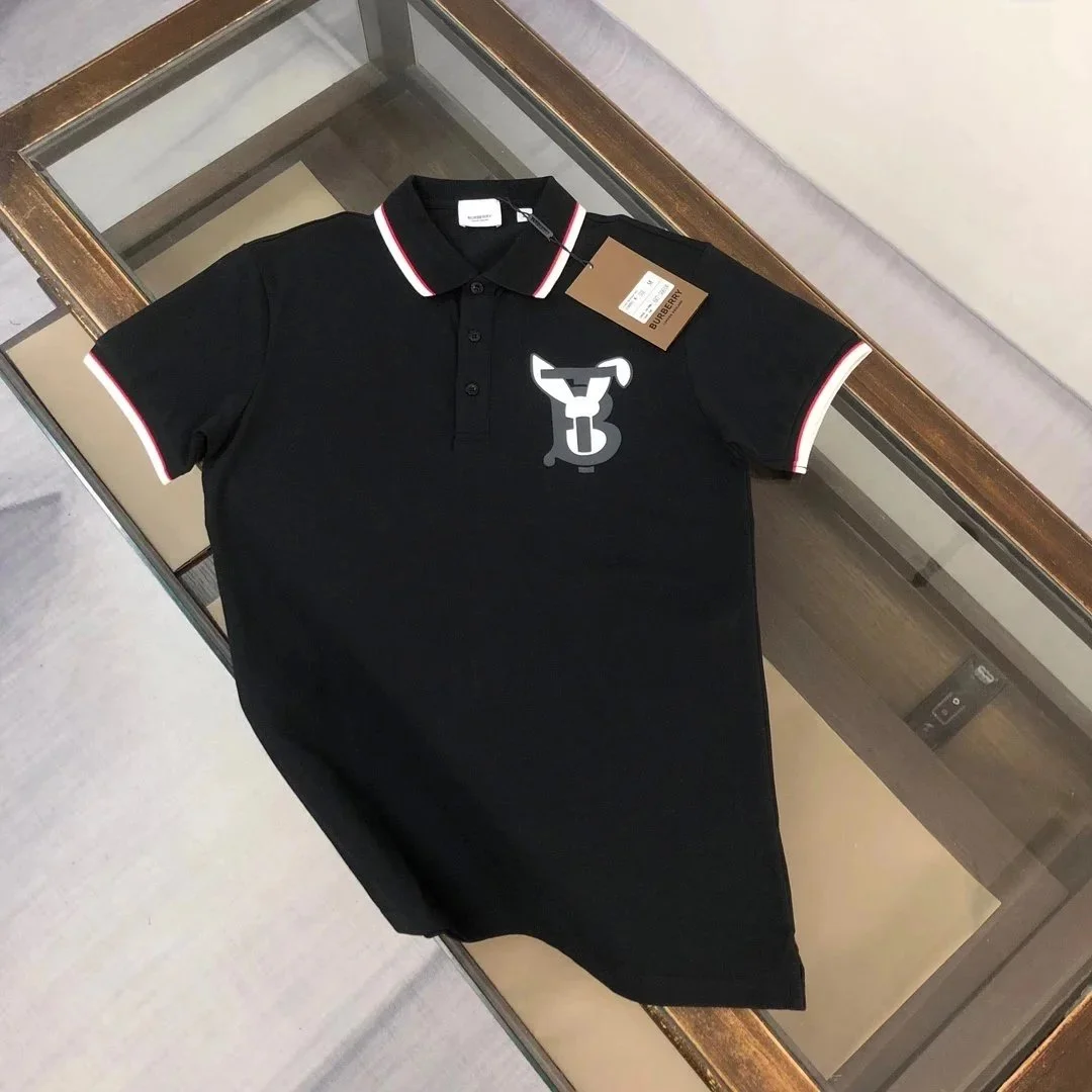 Burberry Burberry Black TB Logo Polo Shirt Black - 1