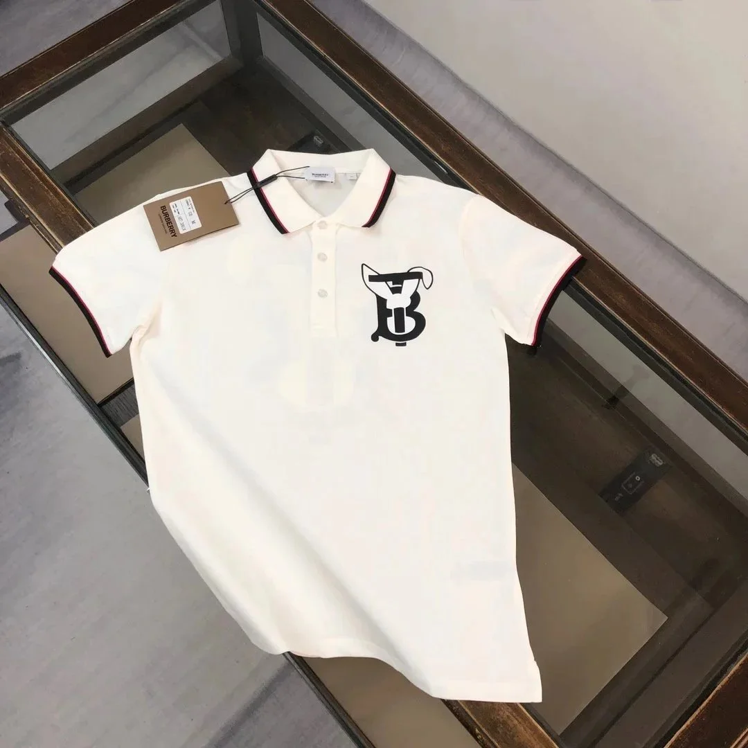 Burberry Burberry White TB Logo Polo Shirt White - 1