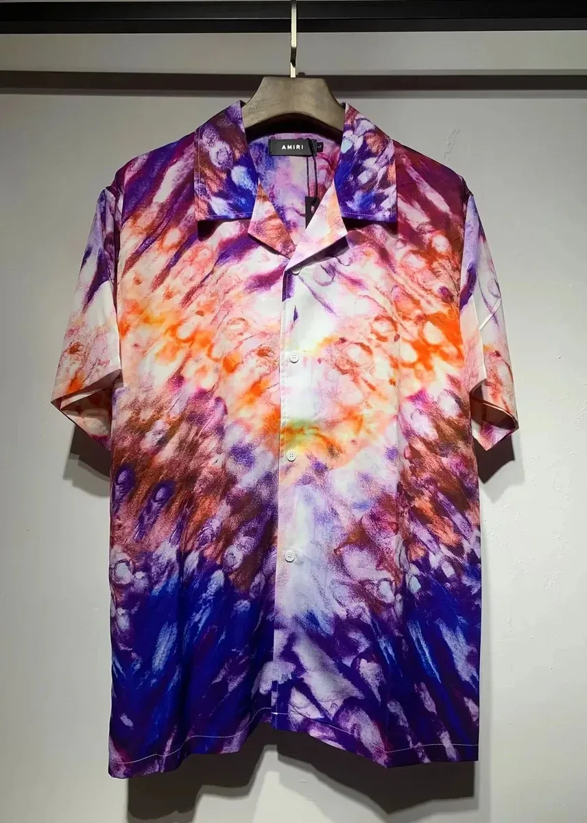 Amiri Amiri Tie-Dye Print Short-Sleeve Shirt Multicolor - 1