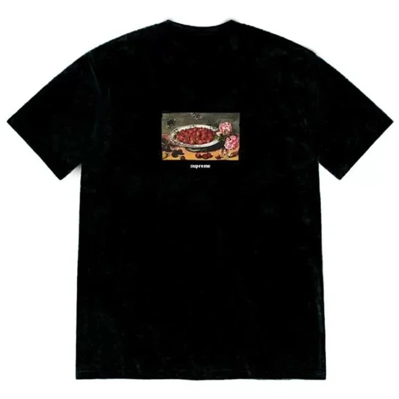 Supreme Supreme Box Logo B351 Strawberry Black T-Shirt Black - 1