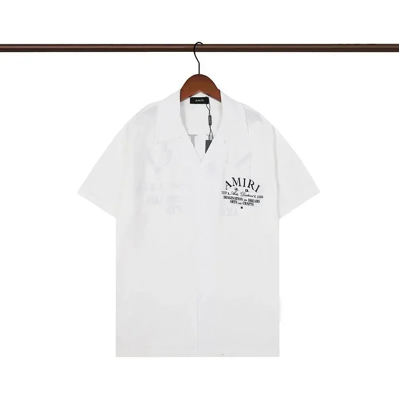Amiri Amiri White Letter Print Short Sleeve Shirt White - 1