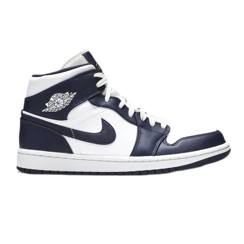 Jordan Nike Air Jordan 1 Mid Midnight Navy/White Sneakers Navy - 1
