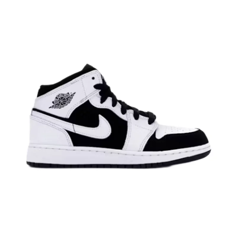 Jordan Nike Air Jordan 1 Mid Black/White Sneakers Black - 1