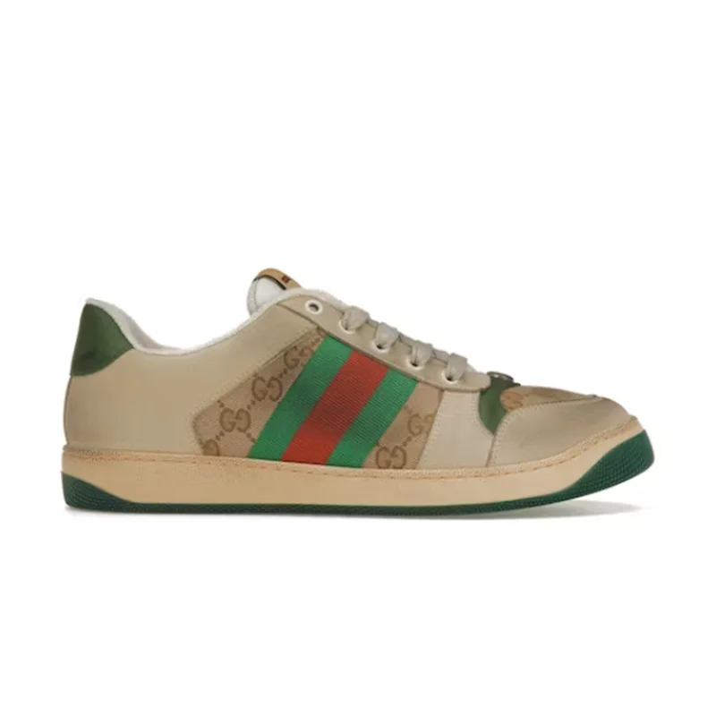 Gucci Gucci Ace GG Canvas Beige/Green Sneakers Beige - 1