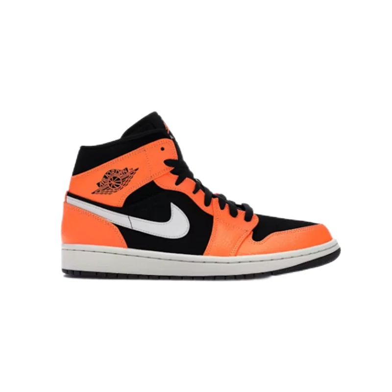 Jordan Nike Air Jordan 1 Mid Sail/University Red Sneakers Orange - 1