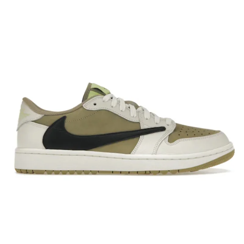 Jordan Nike Air Jordan 1 Low Travis Scott Neutral Olive Sneakers Green - 1