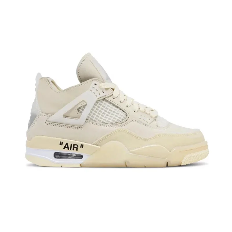 Jordan Nike Air Jordan 4 Off-White 'Sail' Sail Sneakers White - 1