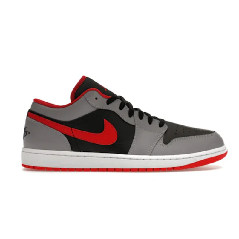 Jordan Nike Air Jordan 1 Low Black Light Smoke Grey Gym Red Sneakers Black - 1