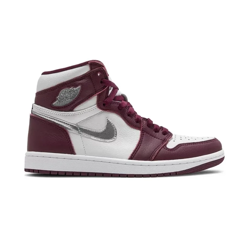 Jordan Nike Air Jordan 1 Bordeaux White Sneakers Red - 1