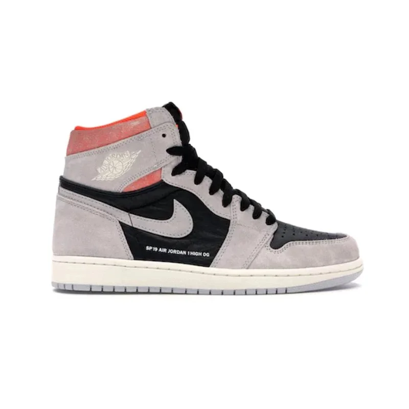 Jordan Nike Air Jordan 1 High OG Grey Hyper Crimson Sneakers Grey - 1
