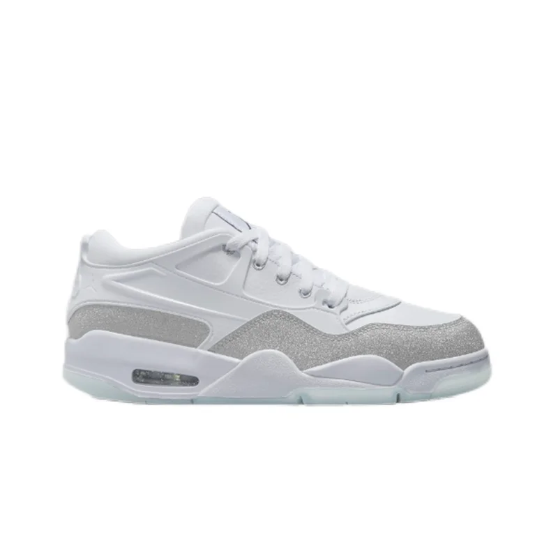 Jordan Nike Air Jordan 4 White/Silver Glitter Sneakers White - 1
