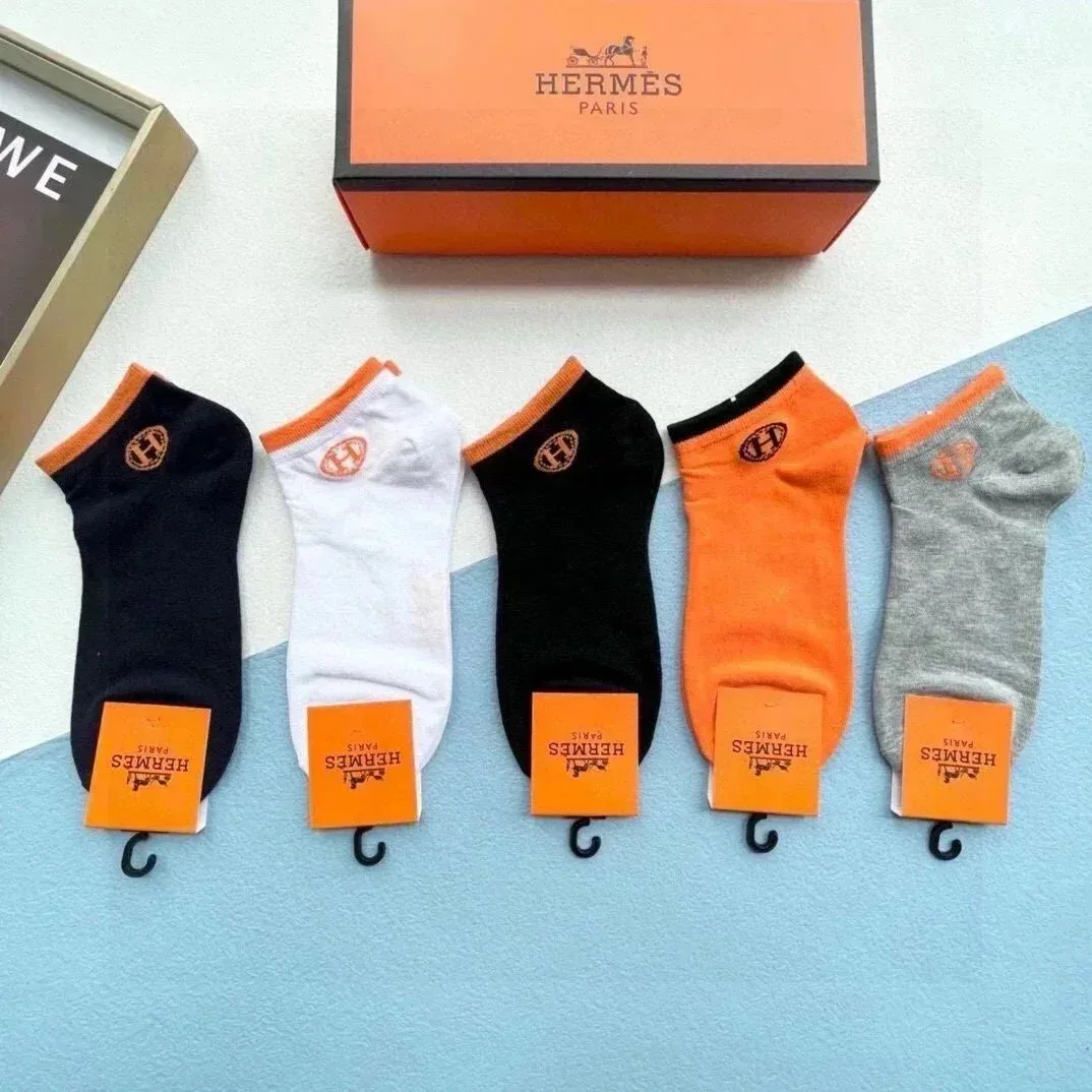 Hermès Orange & Black Socks Unisex
