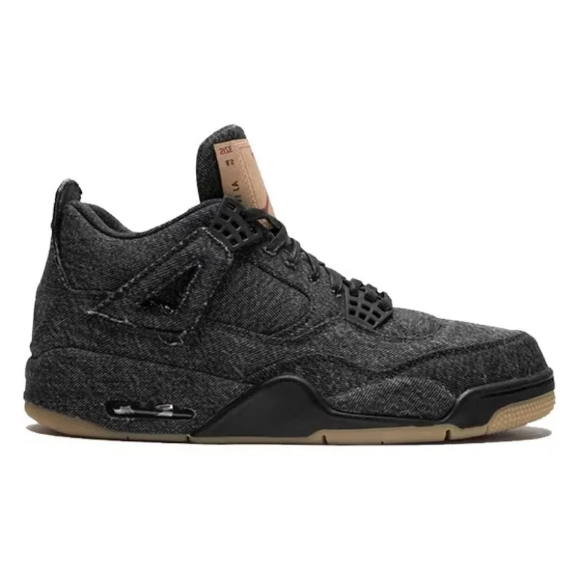 Jordan Nike Air Jordan 4 Denim Black Sneakers Black - 1