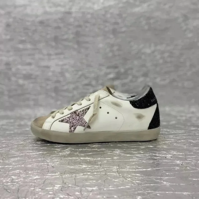 Golden Goose Golden Goose Super-Star Glitter Star Sneakers White/Pink White - 1