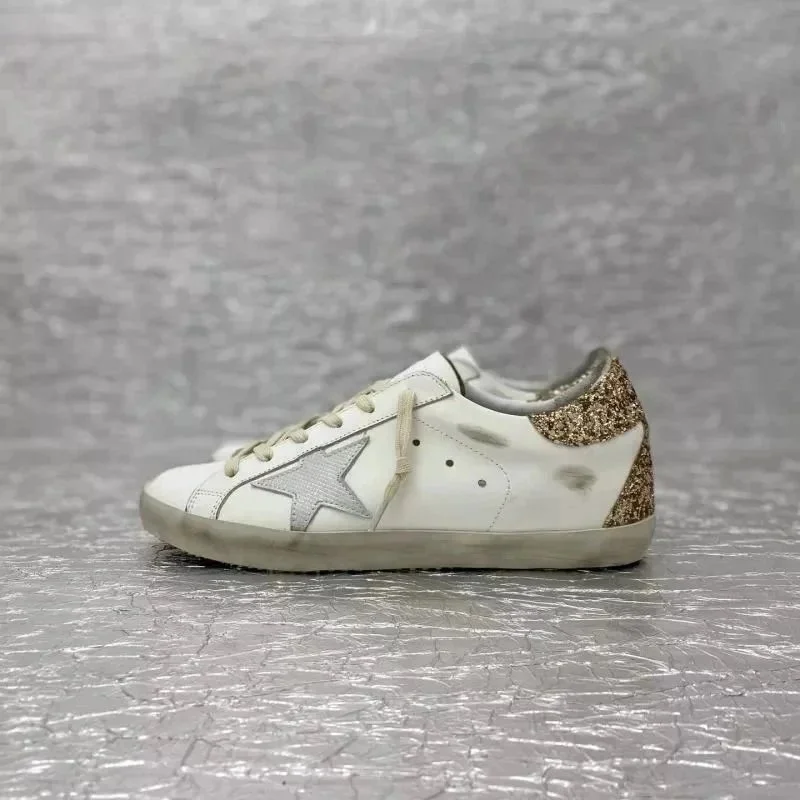 Golden Goose Golden Goose Super-Star White/Gold Star Sneakers White - 1