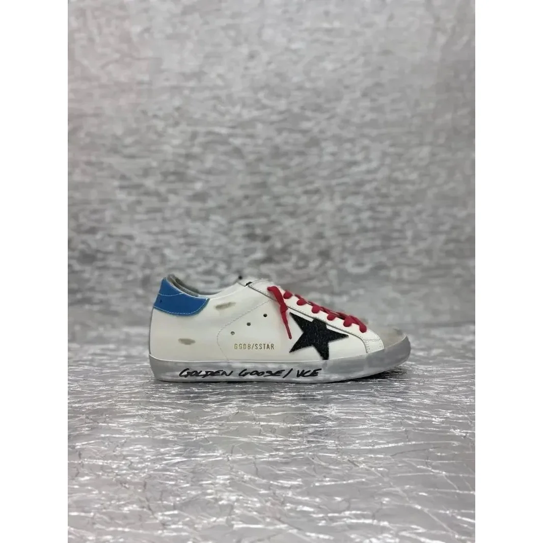 Golden Goose Golden Goose Super-Star White/Blue Red Sneakers White