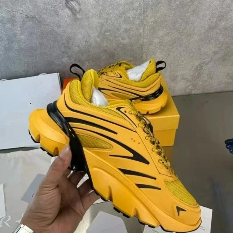 Other Unisex Yellow Tiger Stripe Sneakers Yellow - 1