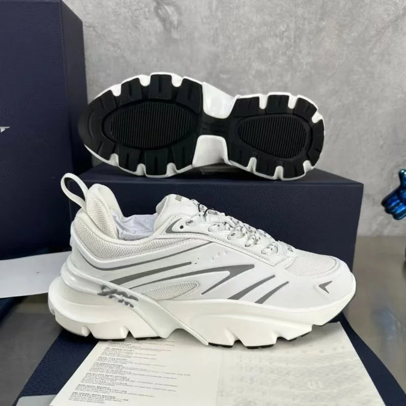 Other White Chunky Sneakers with Grey Accents White - 1