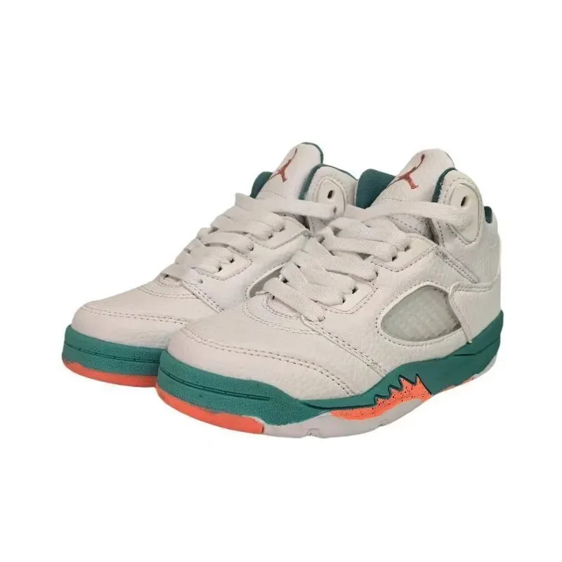 Jordan Nike Air Jordan 5 White/Green/Orange Sneakers White - 1
