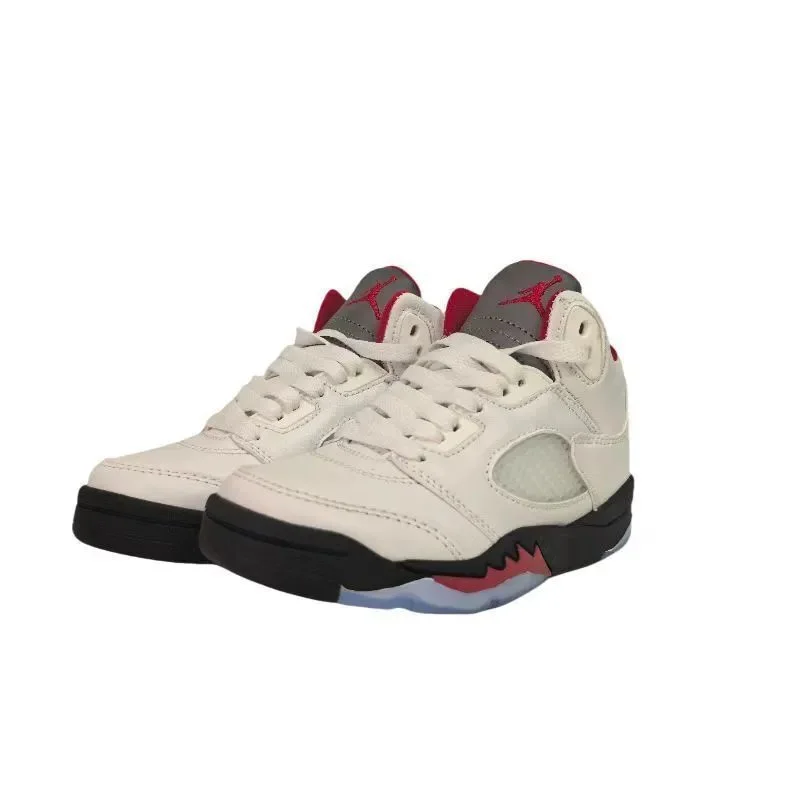 Jordan Nike Air Jordan 5 White/Black/Red Sneakers White - 1