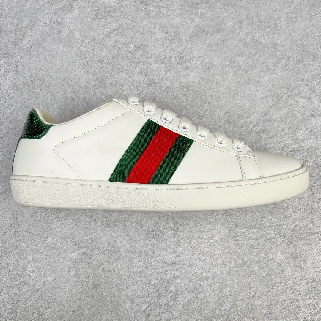 Gucci Gucci Ace Web Stripe White Sneakers White