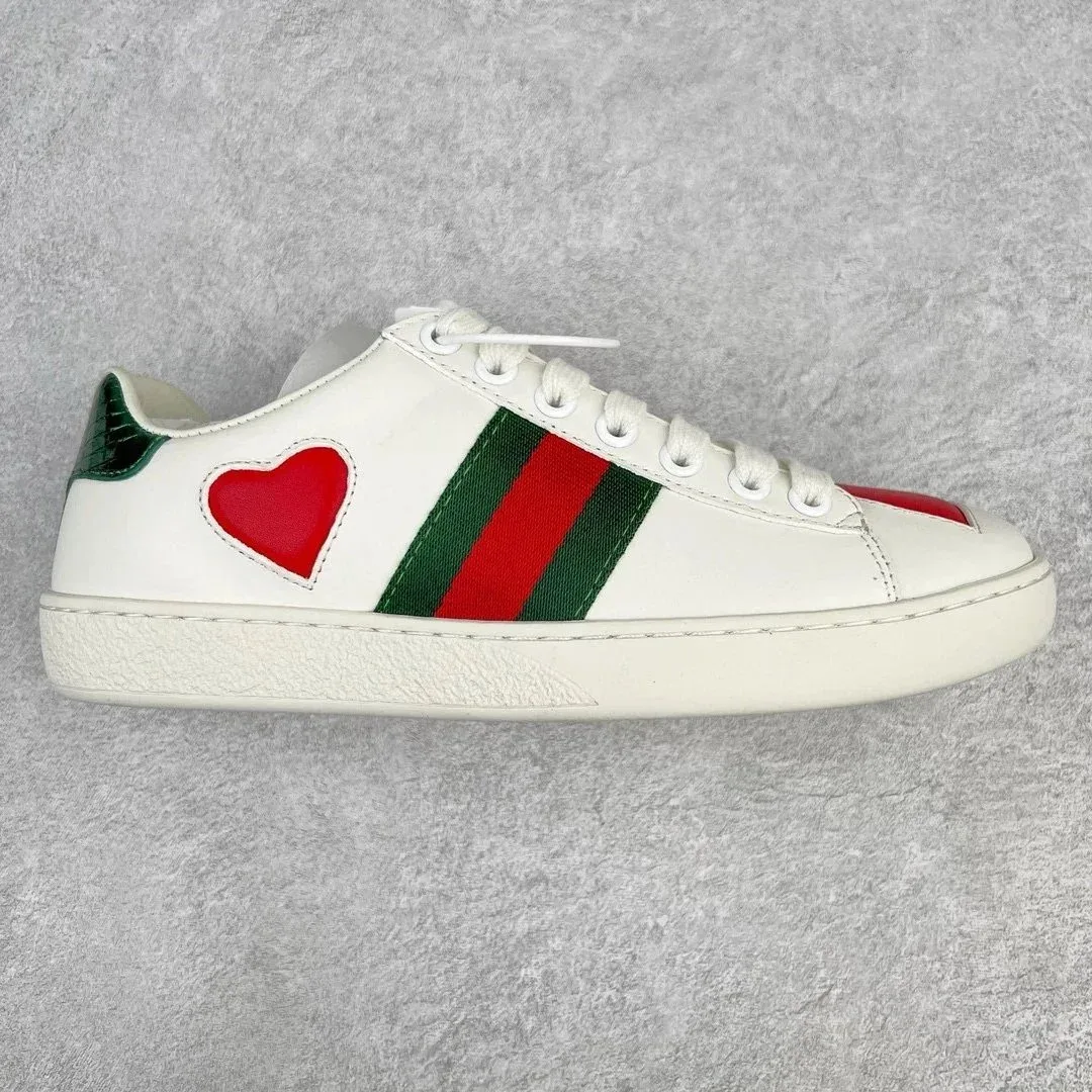 Gucci Gucci Ace Heart White Red Green Sneakers White - 1