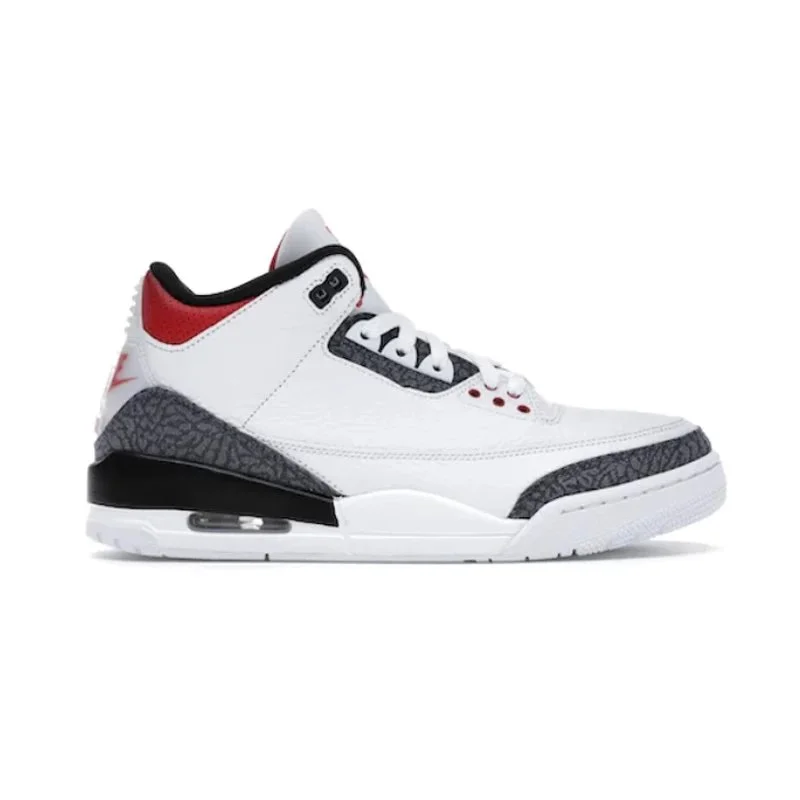 Jordan Nike Air Jordan 3 SE Fire Red Denim Sneakers Red - 1