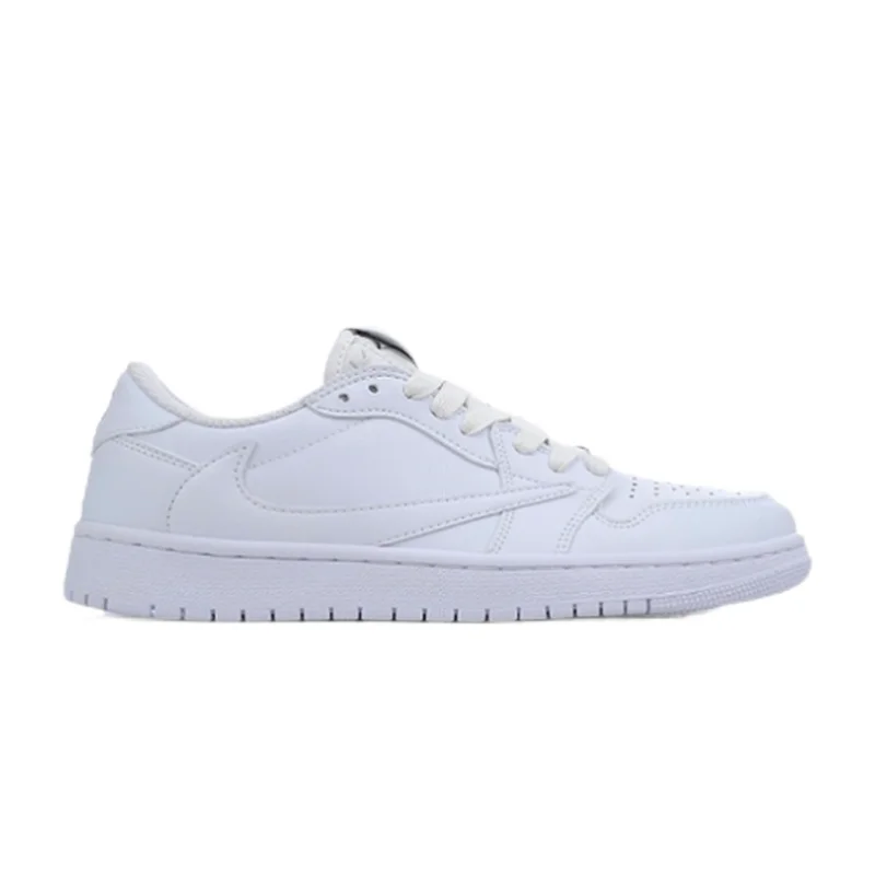 Jordan Nike Air Jordan 1 Low White Basketball Sneakers White - 1