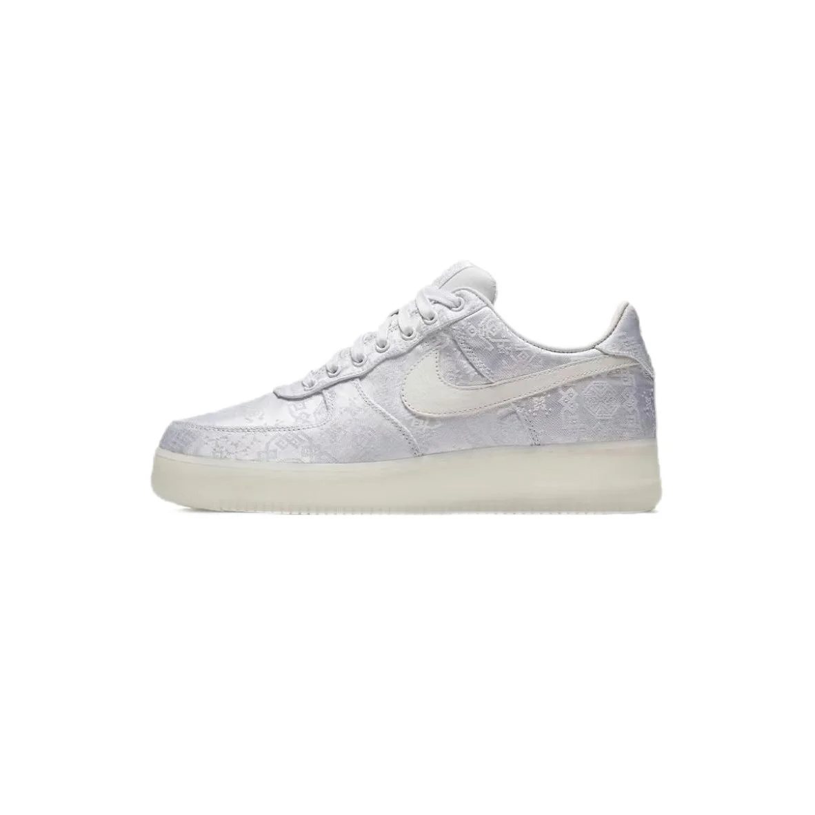 Nike Nike Air Force 1 Silver Brocade Sneakers Silver - 1