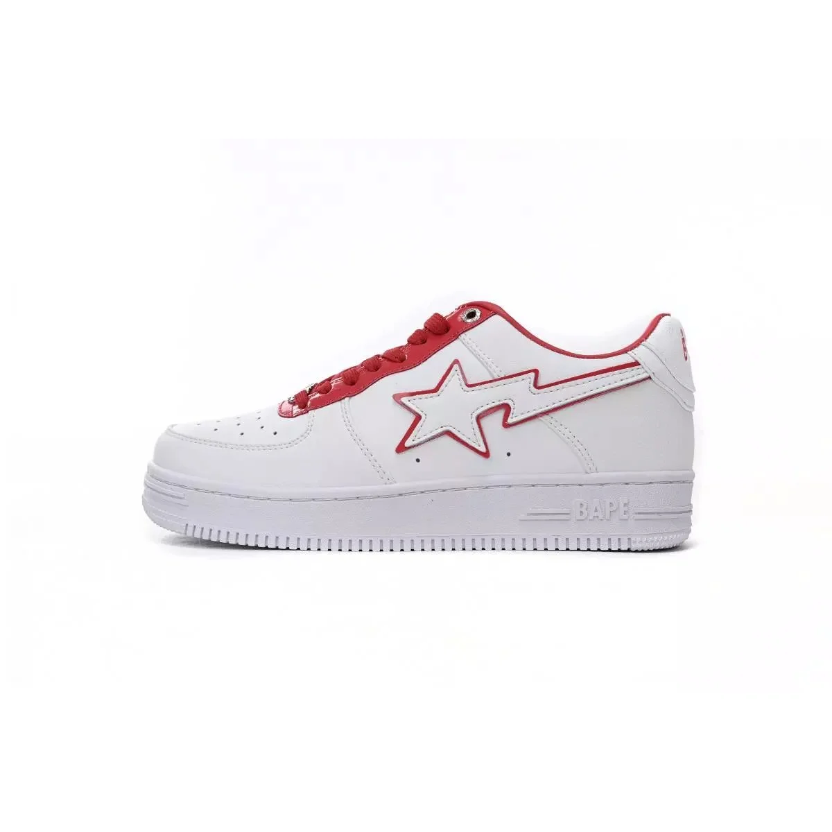 A Bathing Ape A Bathing Ape BAPE STA White Red Border Sneakers White - 1