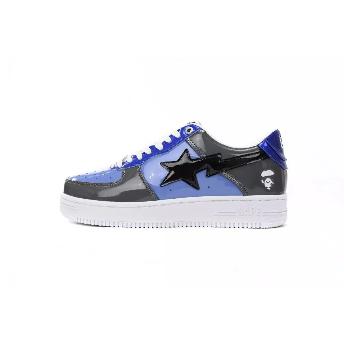 A Bathing Ape A Bathing Ape BAPE STA Blue Mirror Surface Sneakers Blue - 1