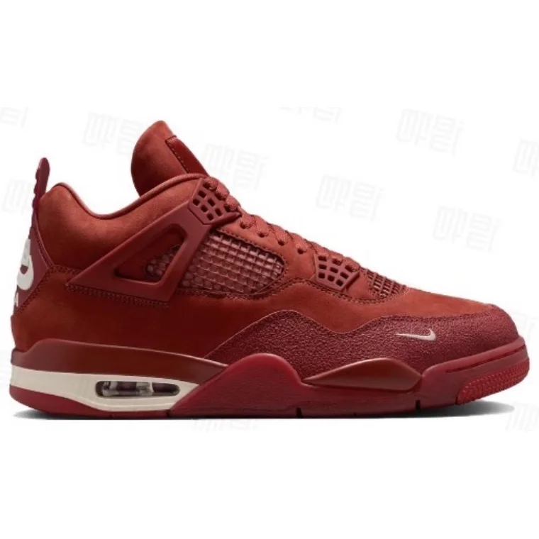 Jordan Nike Air Jordan 4 Red Suede Sneakers Red - 1