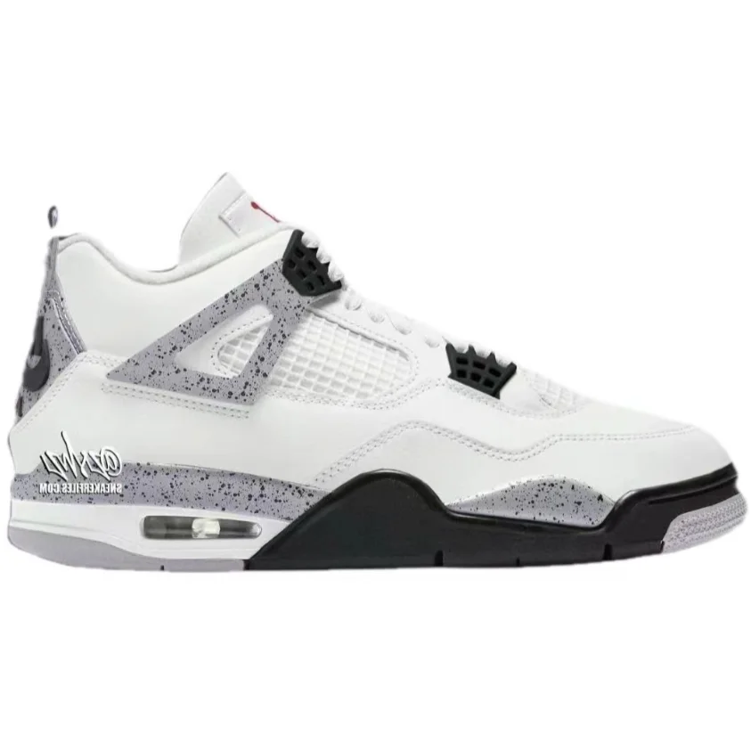 Jordan Nike Air Jordan 4 White Cement Sneakers White - 1