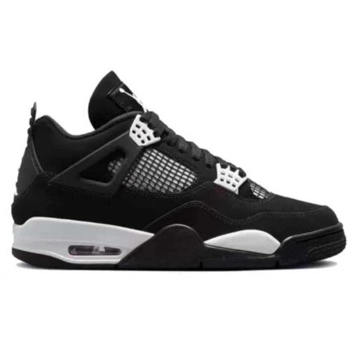 Jordan Nike Air Jordan 4 Black/White Sneakers Black - 1