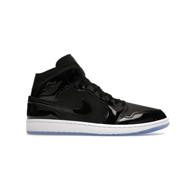 Jordan Nike Air Jordan 1 Mid Black Patent DV1308-004 Sneakers Black - 1