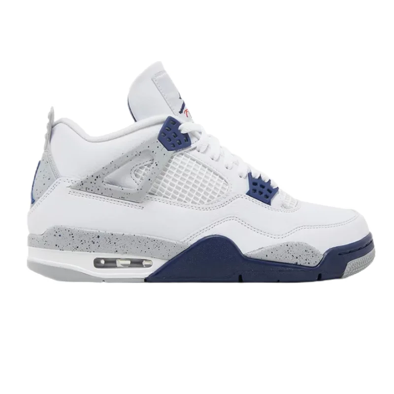 Jordan Nike Air Jordan 4 White/Blue Sneakers White - 1