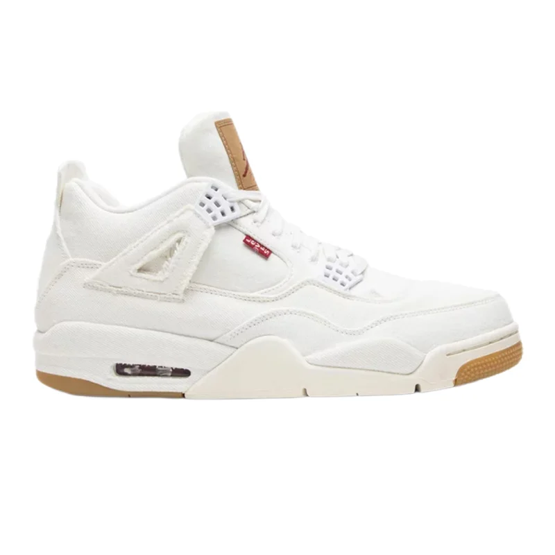 Jordan Nike Air Jordan 4 White Canvas Sneakers White - 1