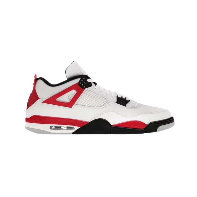 Jordan Nike Air Jordan 4 Fire Red White Black Sneakers Red - 1