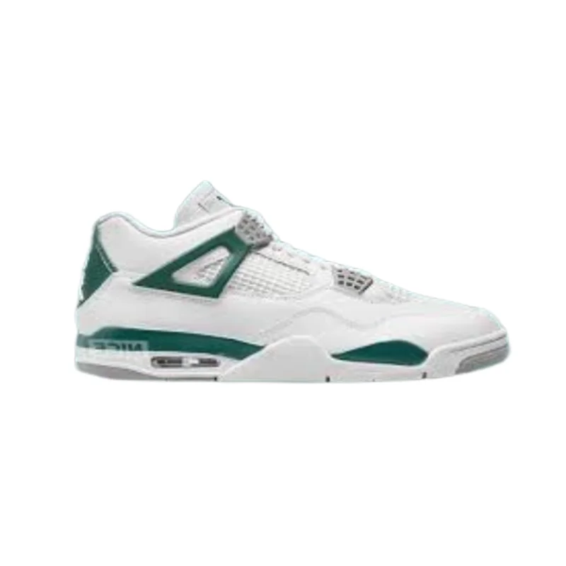 Jordan Nike Air Jordan 4 White Green Basketball Sneakers White - 1