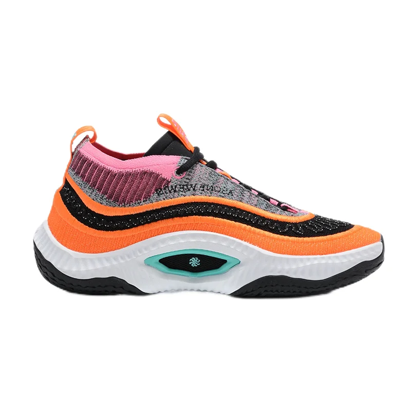 Other Colorful Knit Sneaker with Orange and Pink Accents Orange - 1